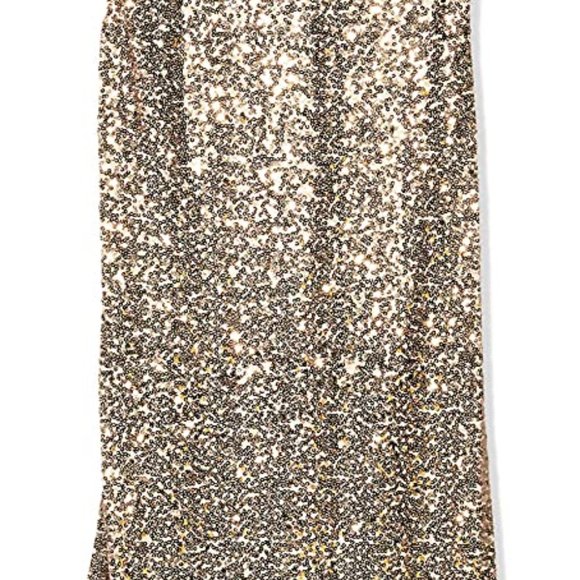 Badgley Mischka Long Gold Sequin Gown - Picture 3 of 7